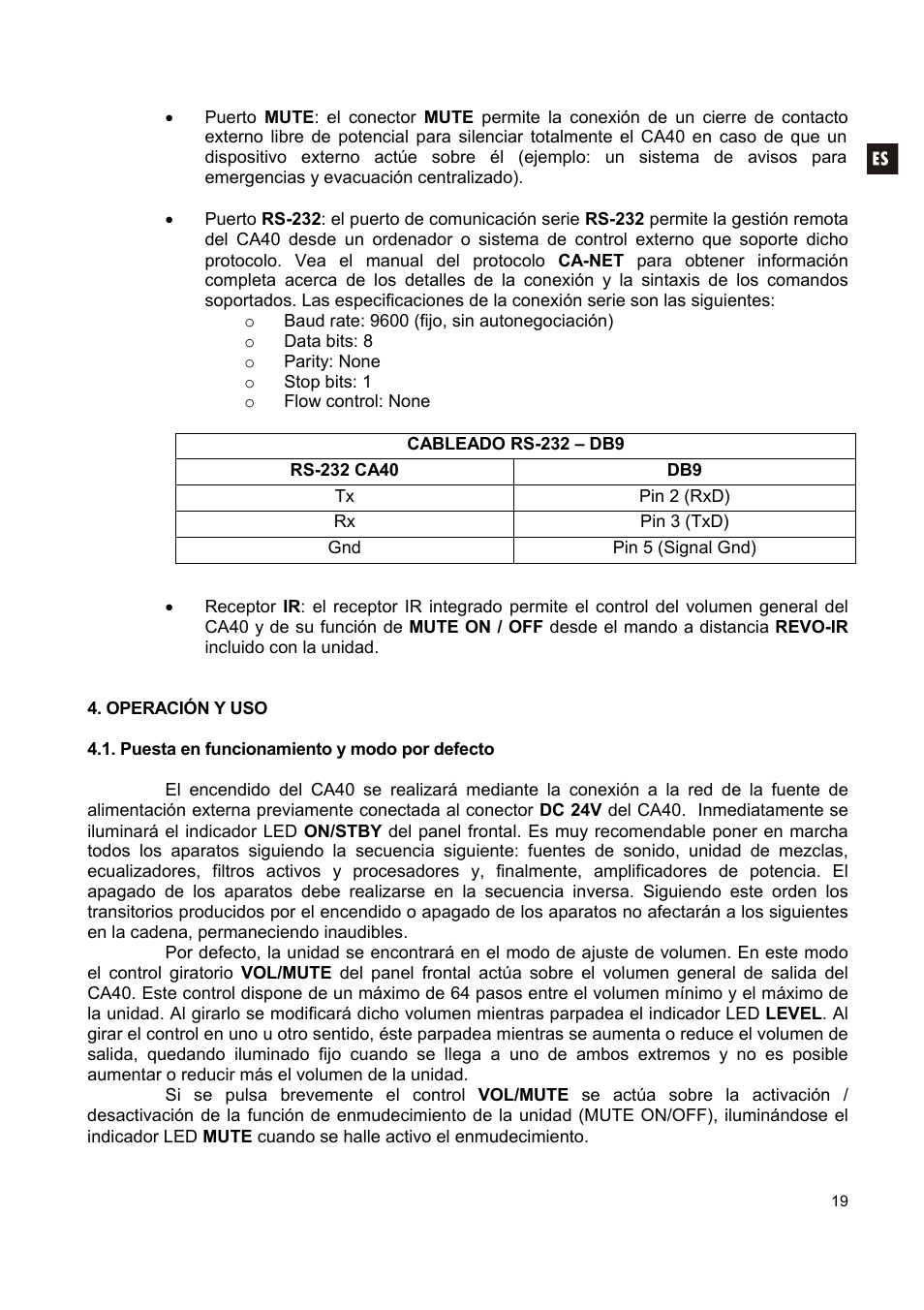 Ecler CA40 User Manual | Page 19 / 52