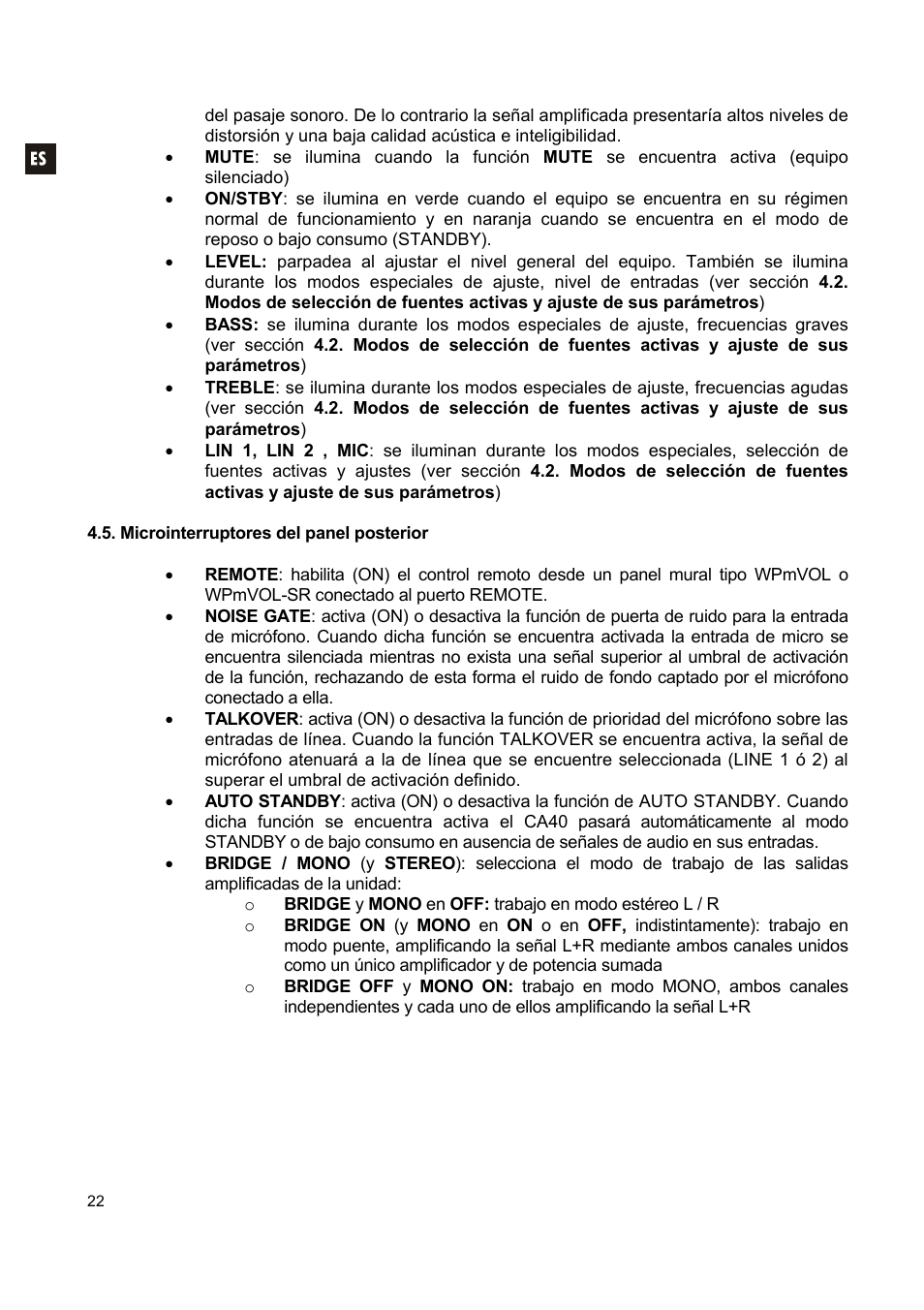 Ecler CA40 User Manual | Page 22 / 52