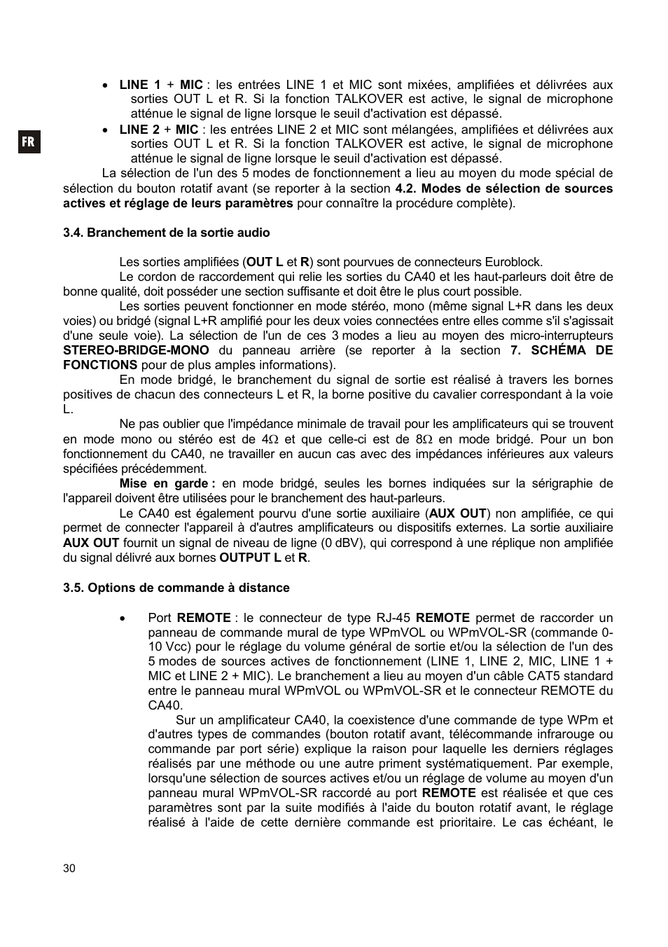 Ecler CA40 User Manual | Page 30 / 52