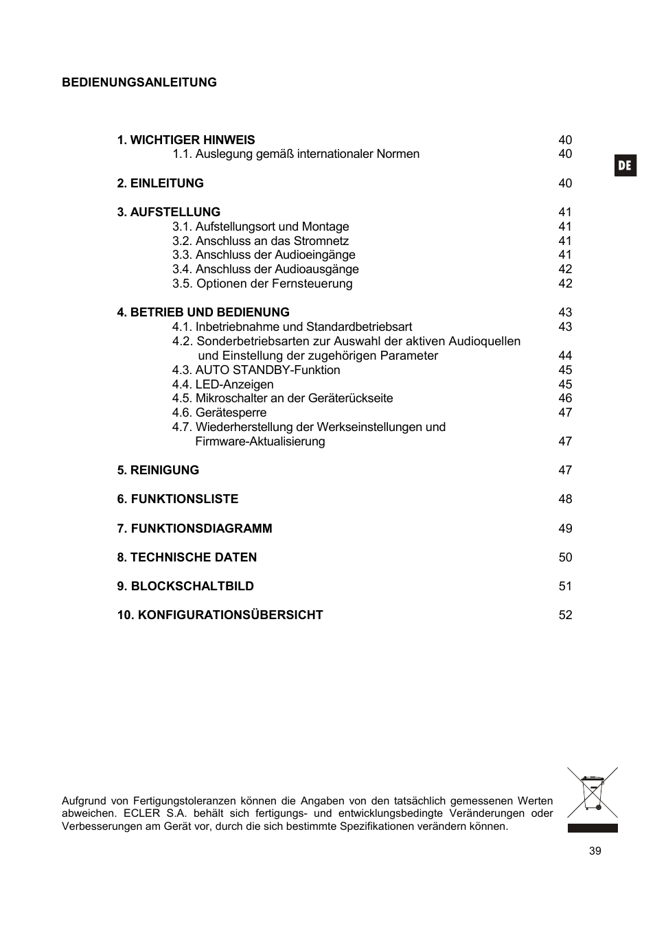 Ecler CA40 User Manual | Page 39 / 52