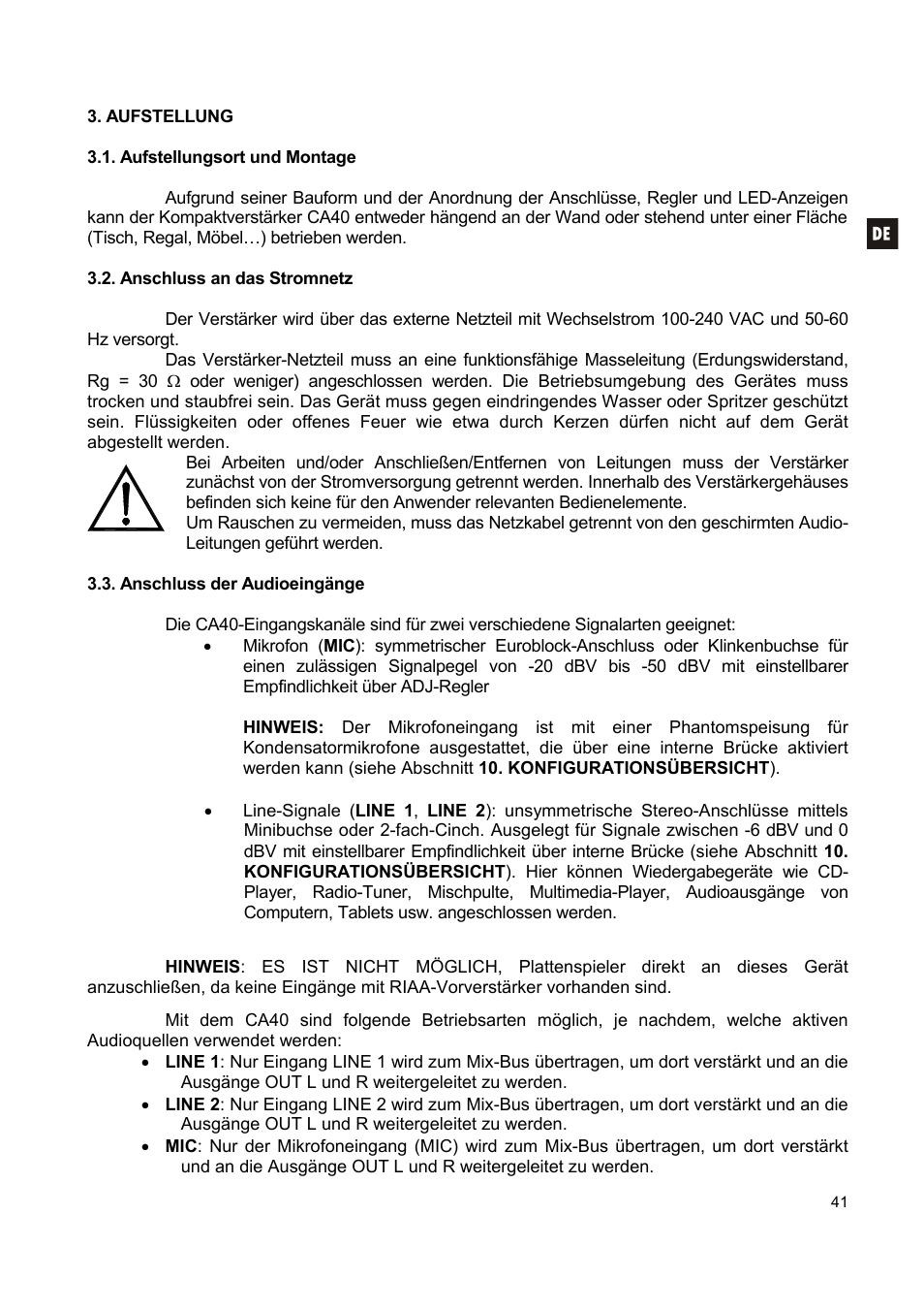 Ecler CA40 User Manual | Page 41 / 52