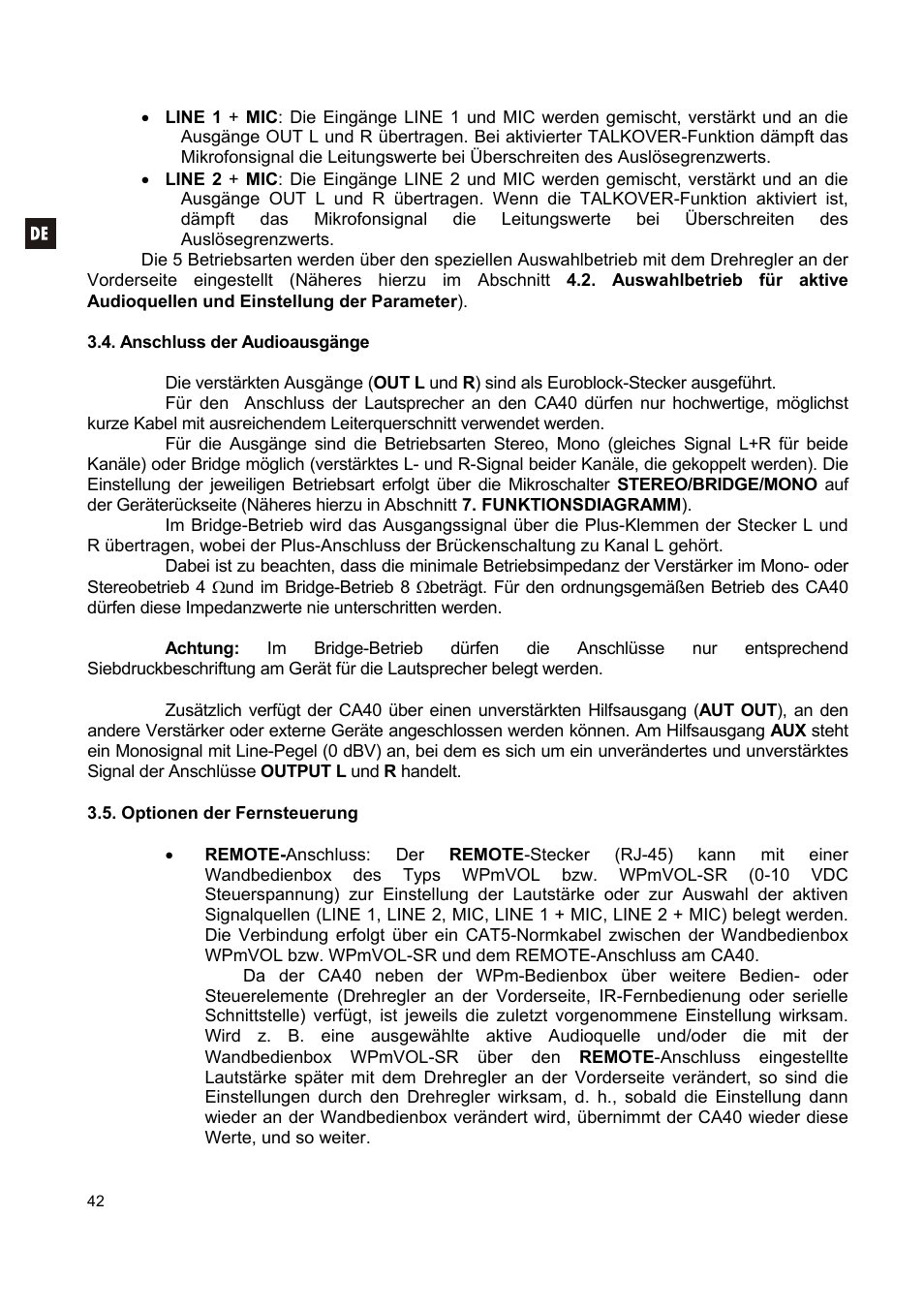 Ecler CA40 User Manual | Page 42 / 52