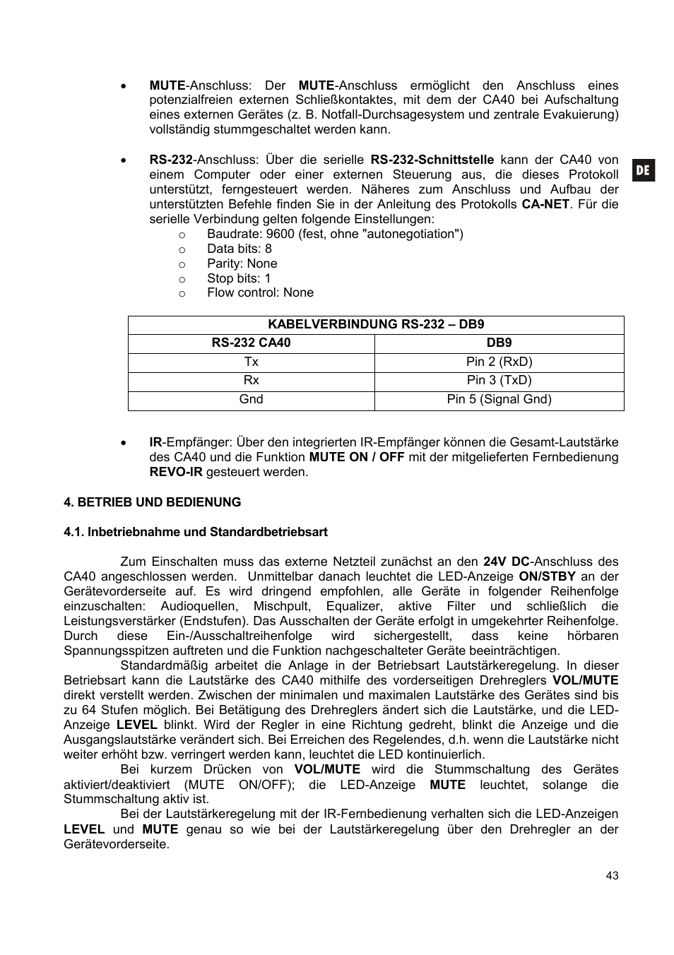 Ecler CA40 User Manual | Page 43 / 52
