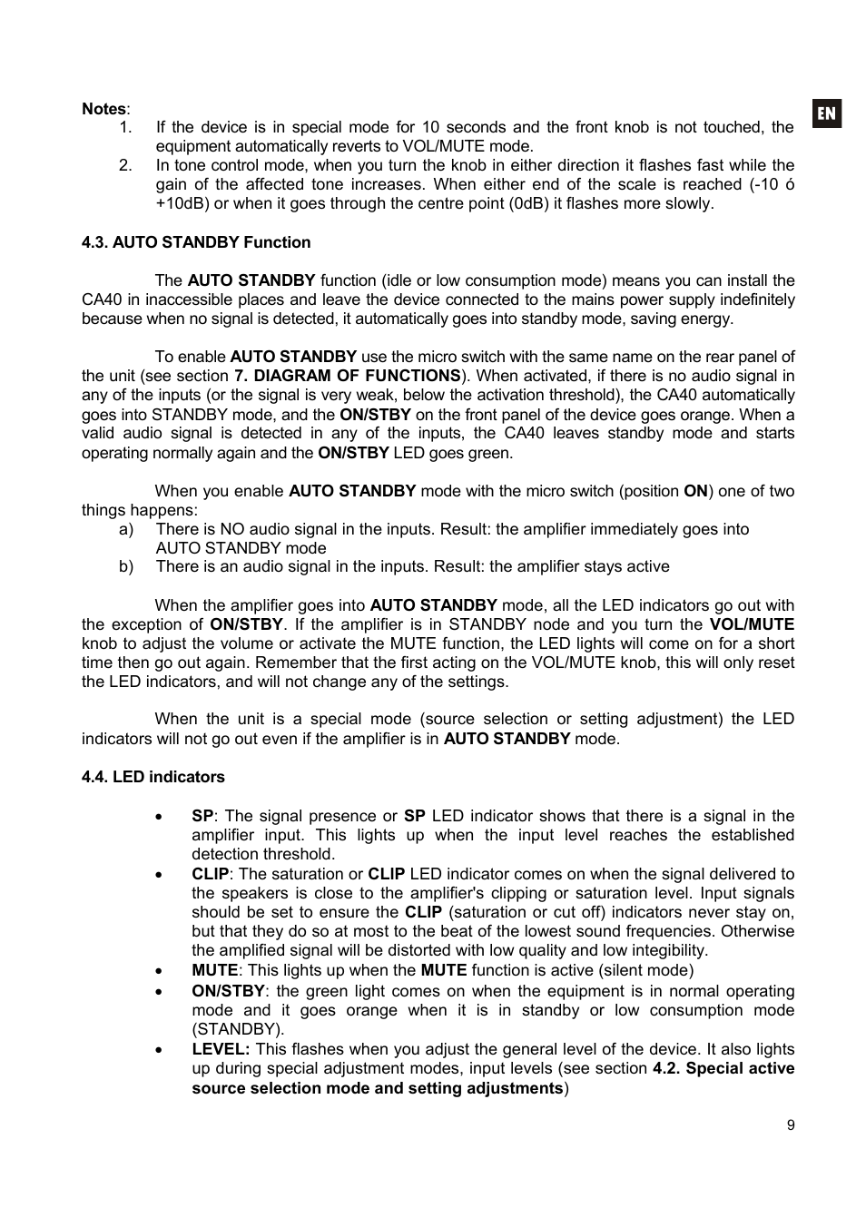 Ecler CA40 User Manual | Page 9 / 52