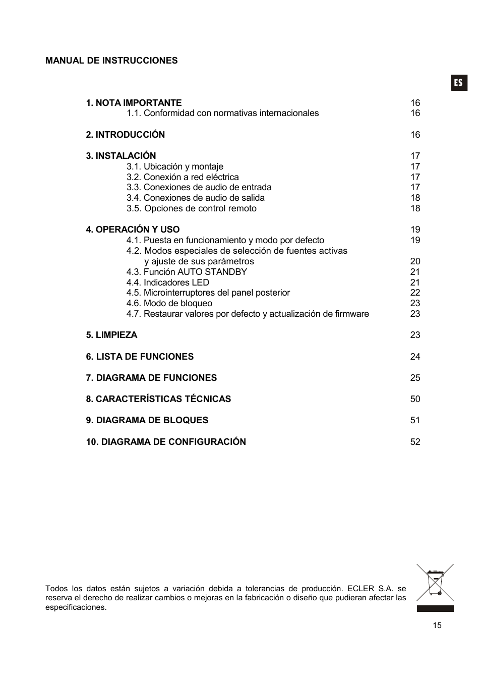 Ecler CA120 User Manual | Page 15 / 52