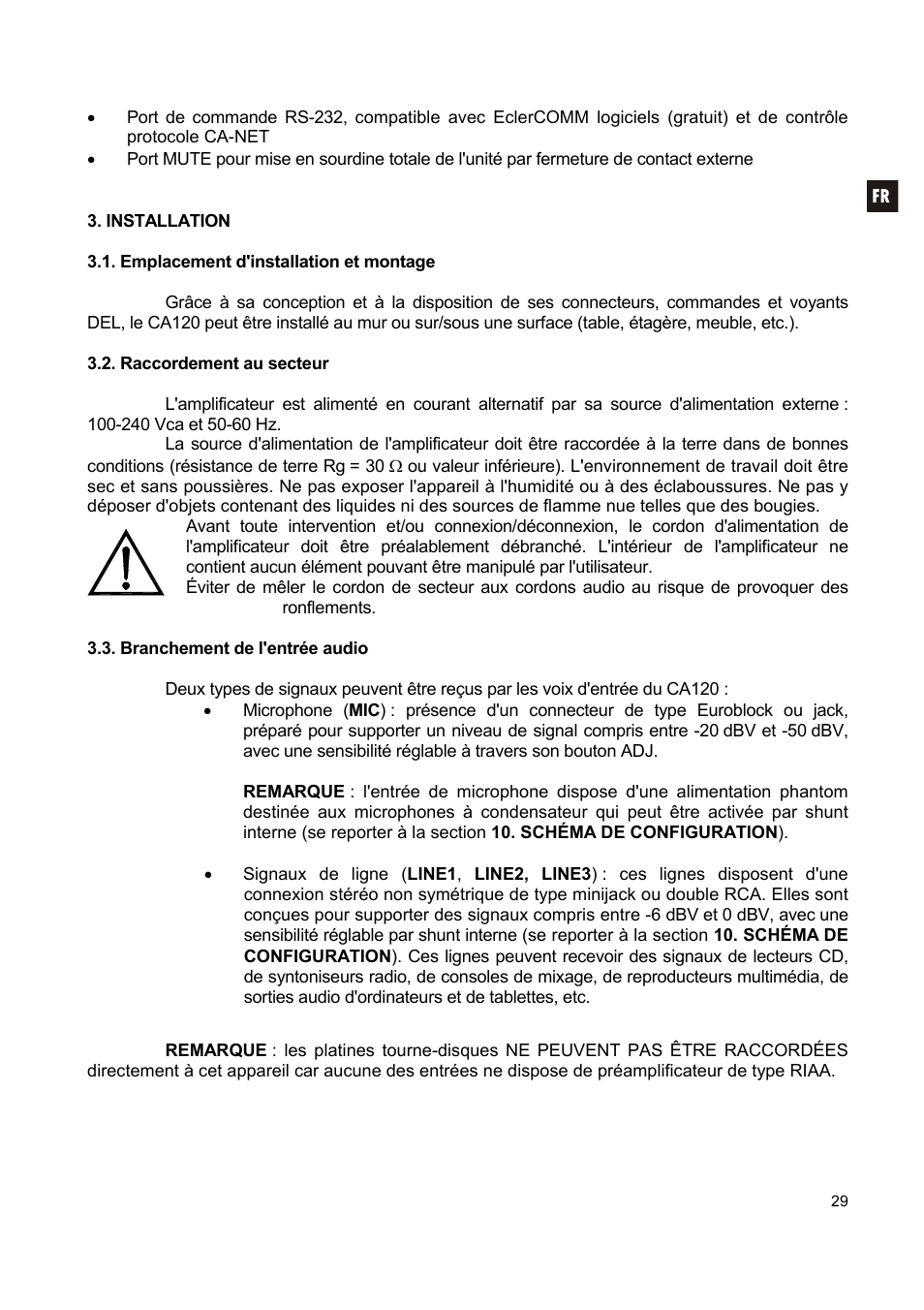 Ecler CA120 User Manual | Page 29 / 52