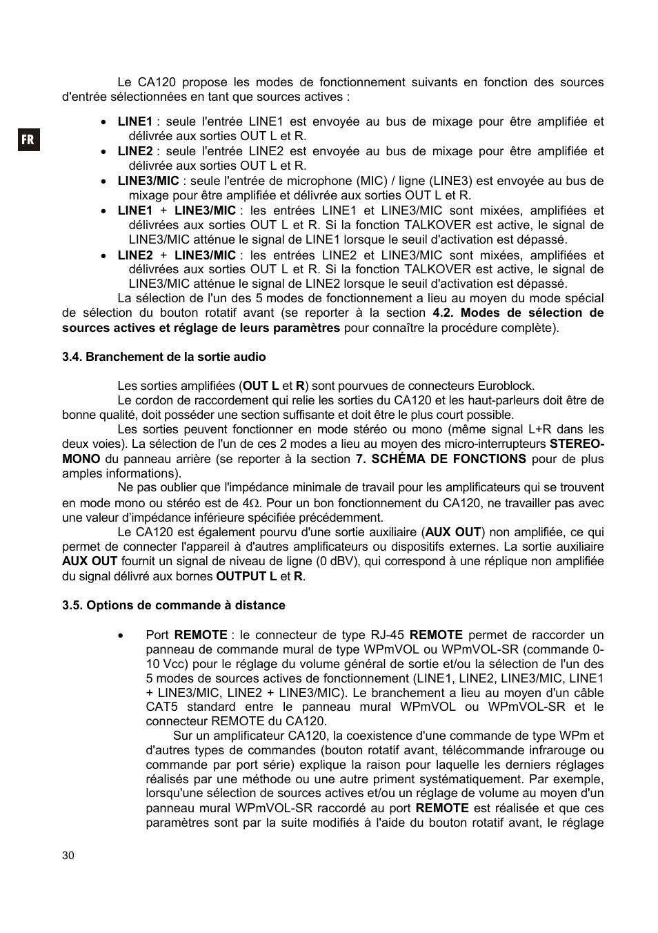 Ecler CA120 User Manual | Page 30 / 52