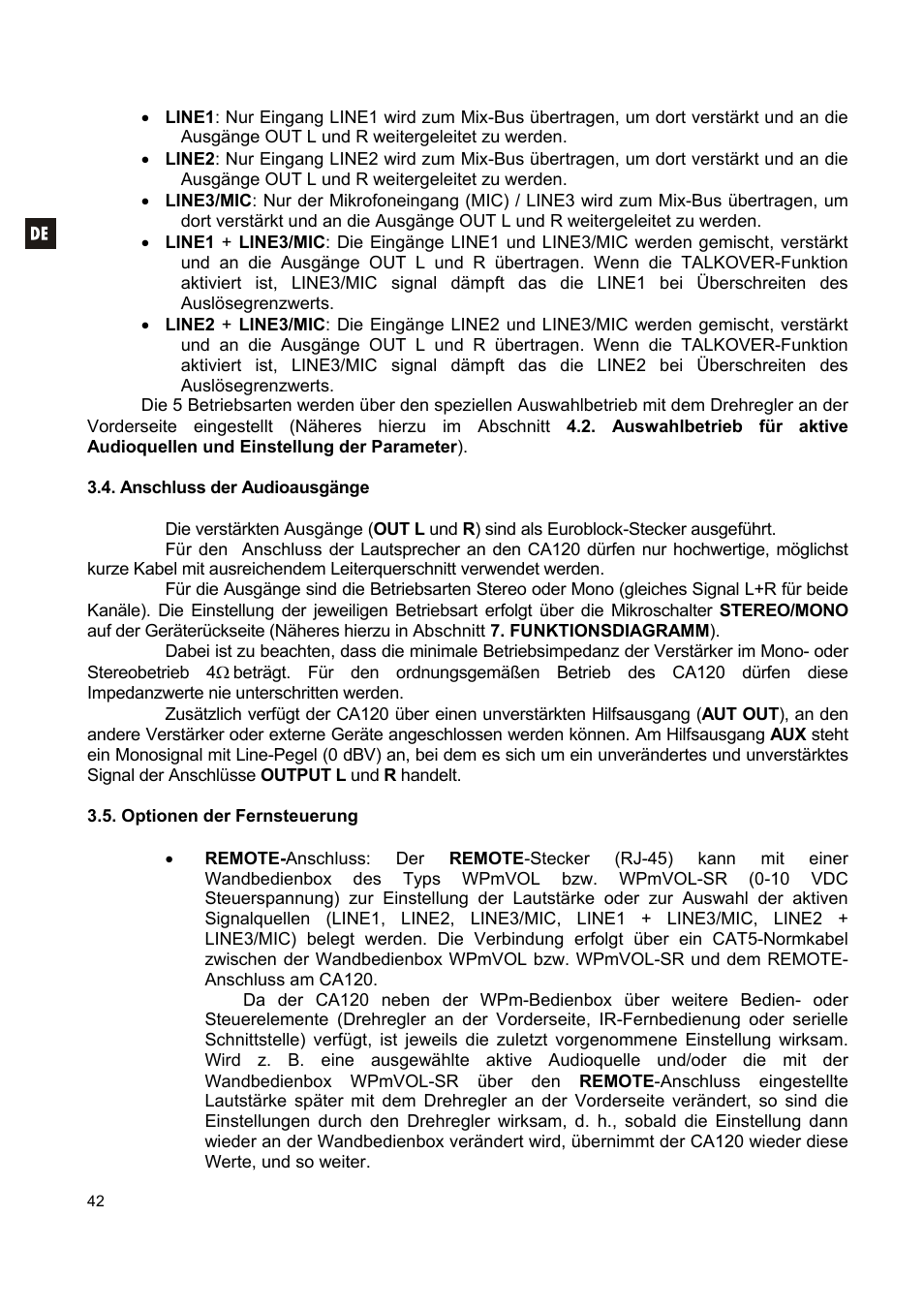 Ecler CA120 User Manual | Page 42 / 52