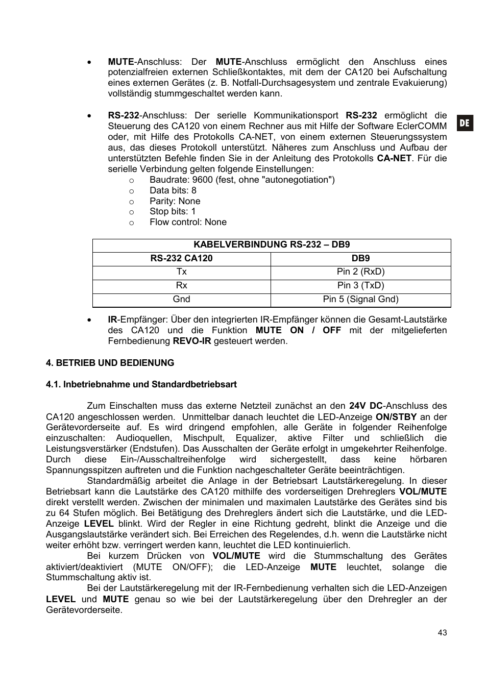 Ecler CA120 User Manual | Page 43 / 52