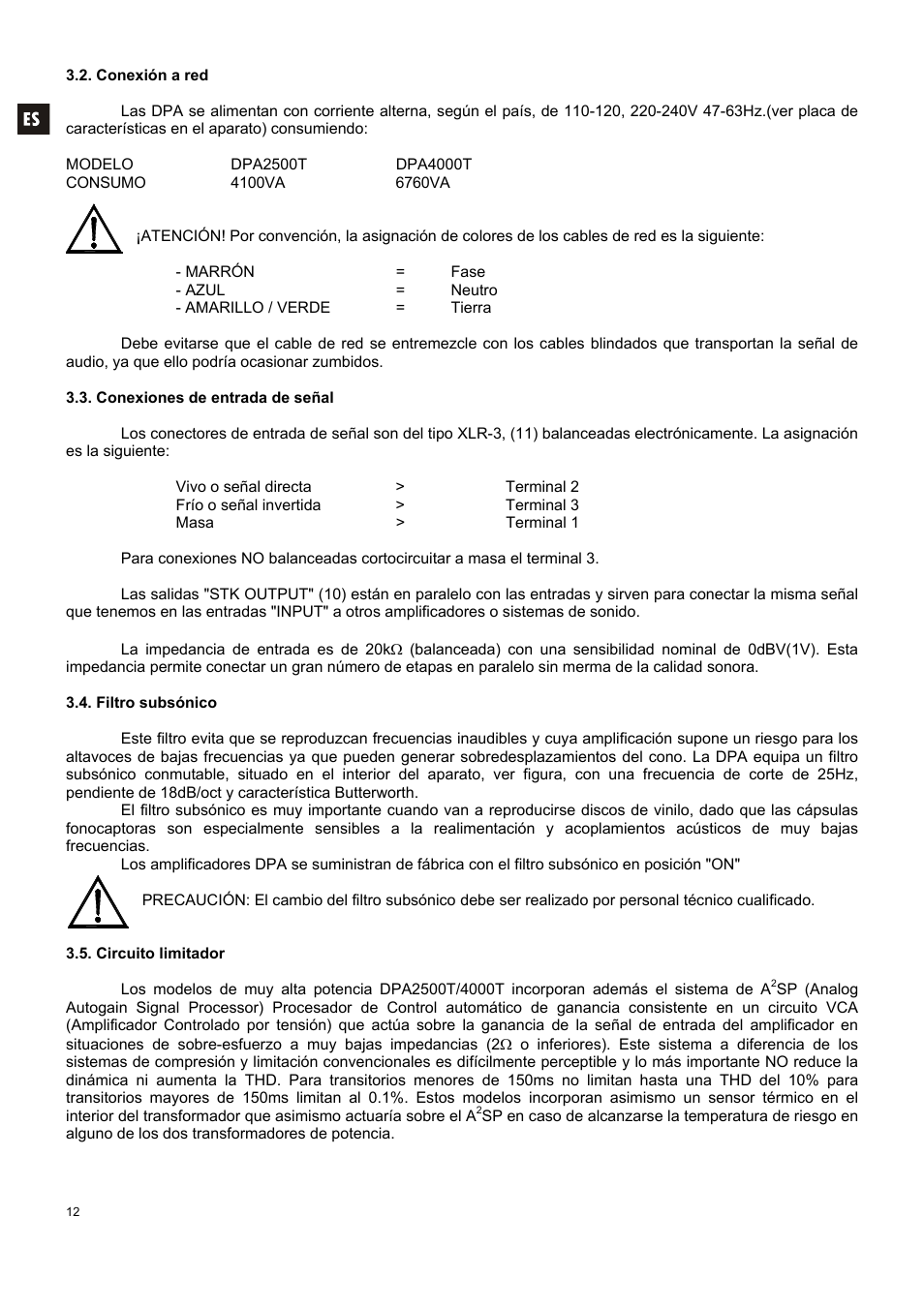 Ecler DPA-T SERIES User Manual | Page 12 / 32