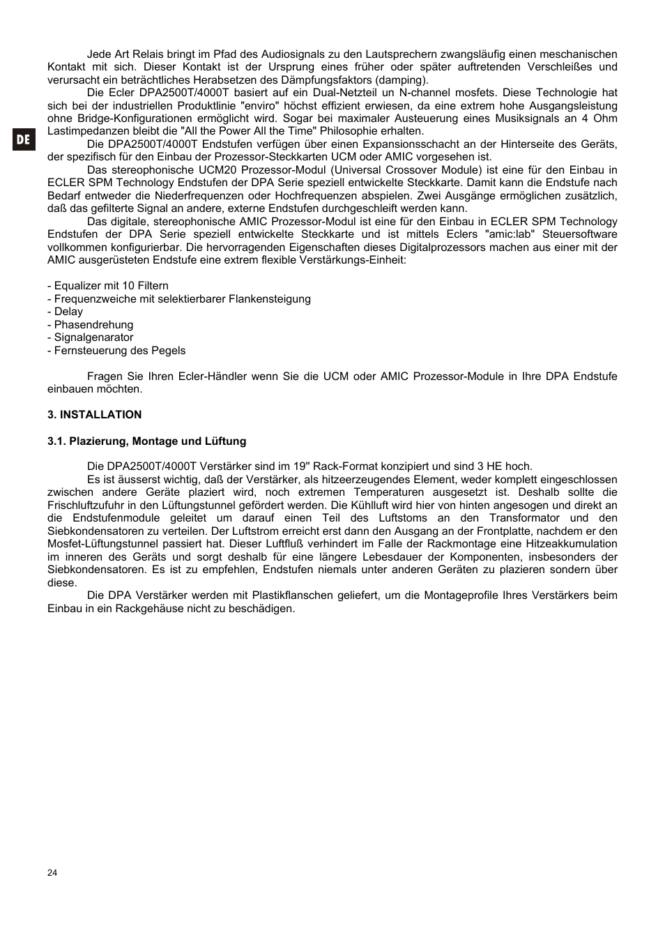 Ecler DPA-T SERIES User Manual | Page 24 / 32