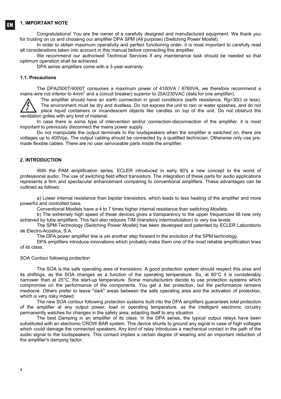 Ecler DPA-T SERIES User Manual | Page 4 / 32