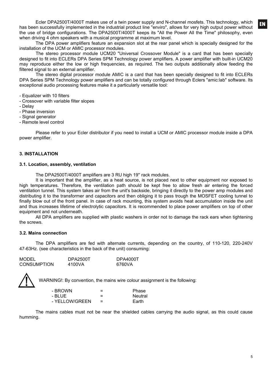 Ecler DPA-T SERIES User Manual | Page 5 / 32