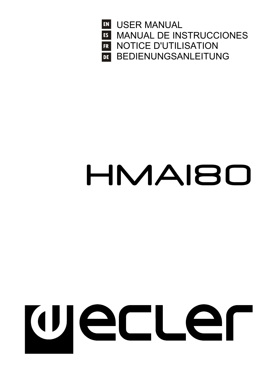 Ecler HMA180 User Manual | 44 pages