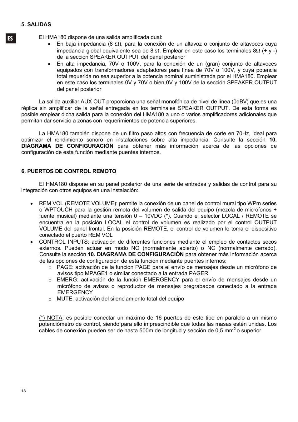 Ecler HMA180 User Manual | Page 18 / 44