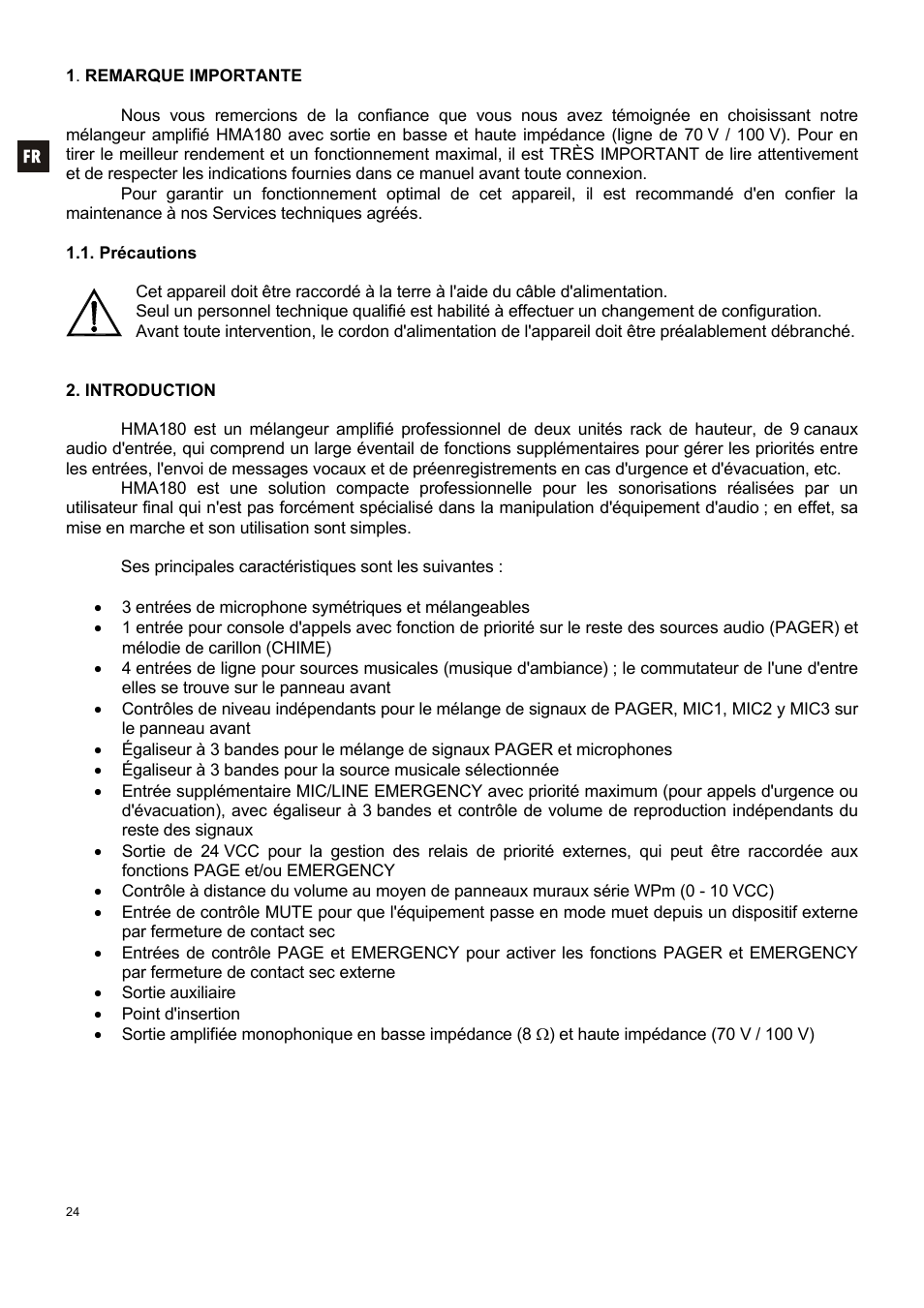 Ecler HMA180 User Manual | Page 24 / 44