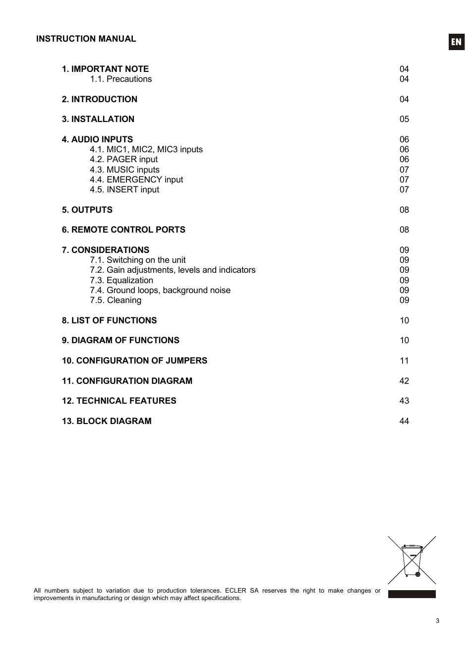 Ecler HMA180 User Manual | Page 3 / 44