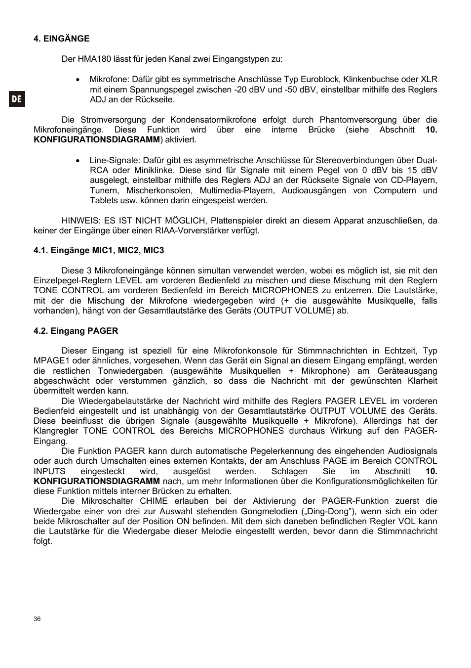 Ecler HMA180 User Manual | Page 36 / 44