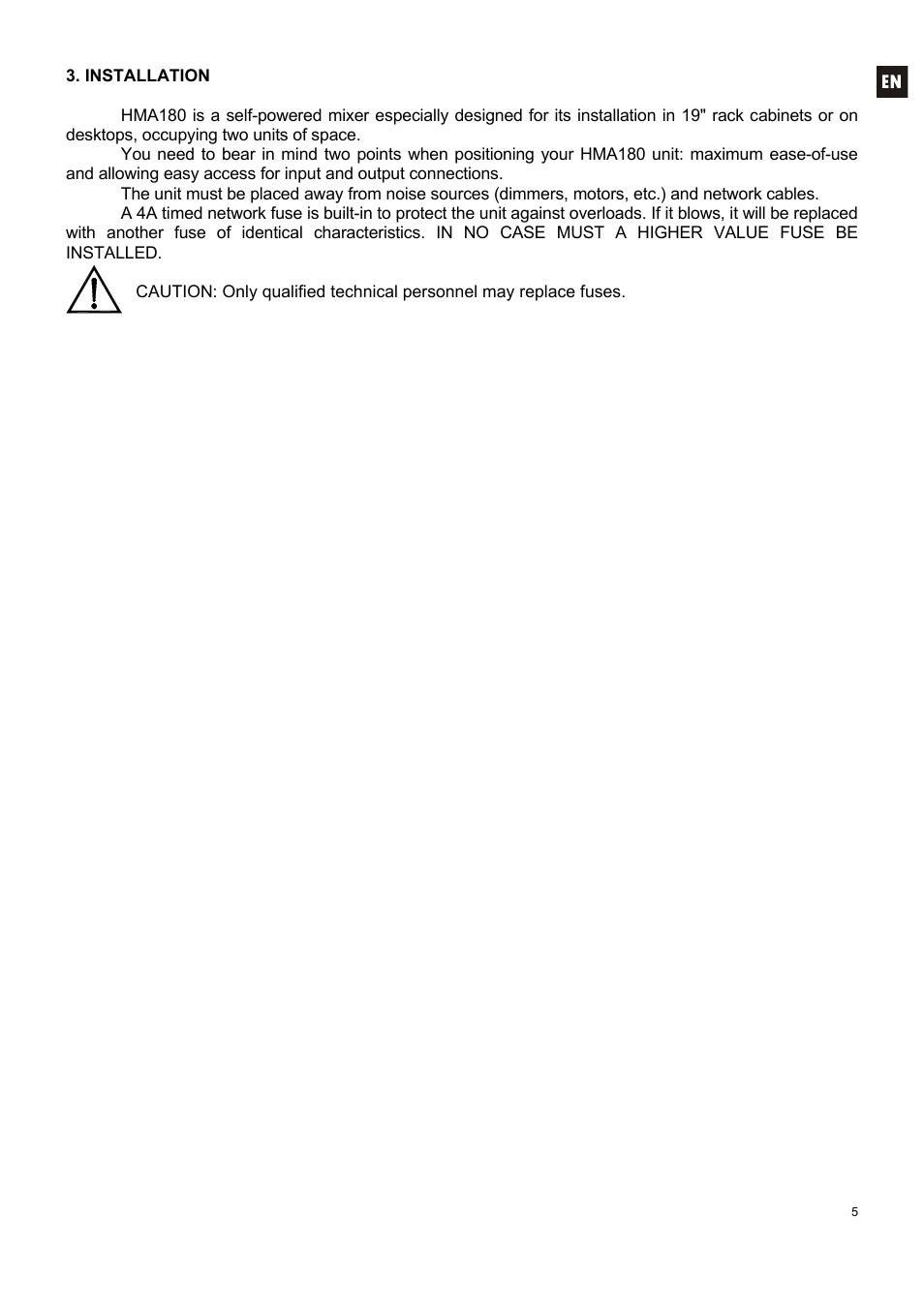 Ecler HMA180 User Manual | Page 5 / 44