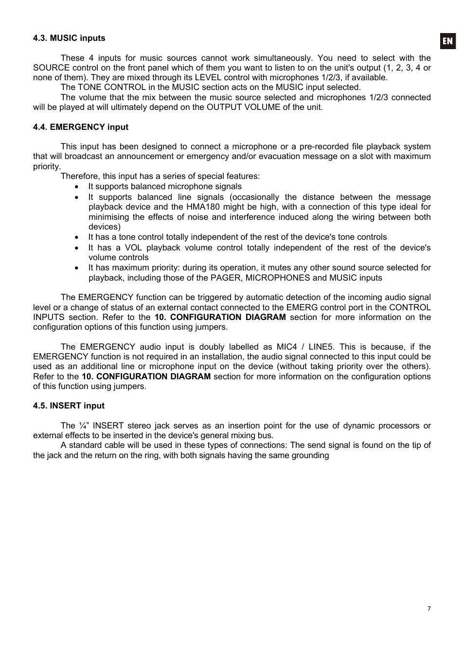 Ecler HMA180 User Manual | Page 7 / 44