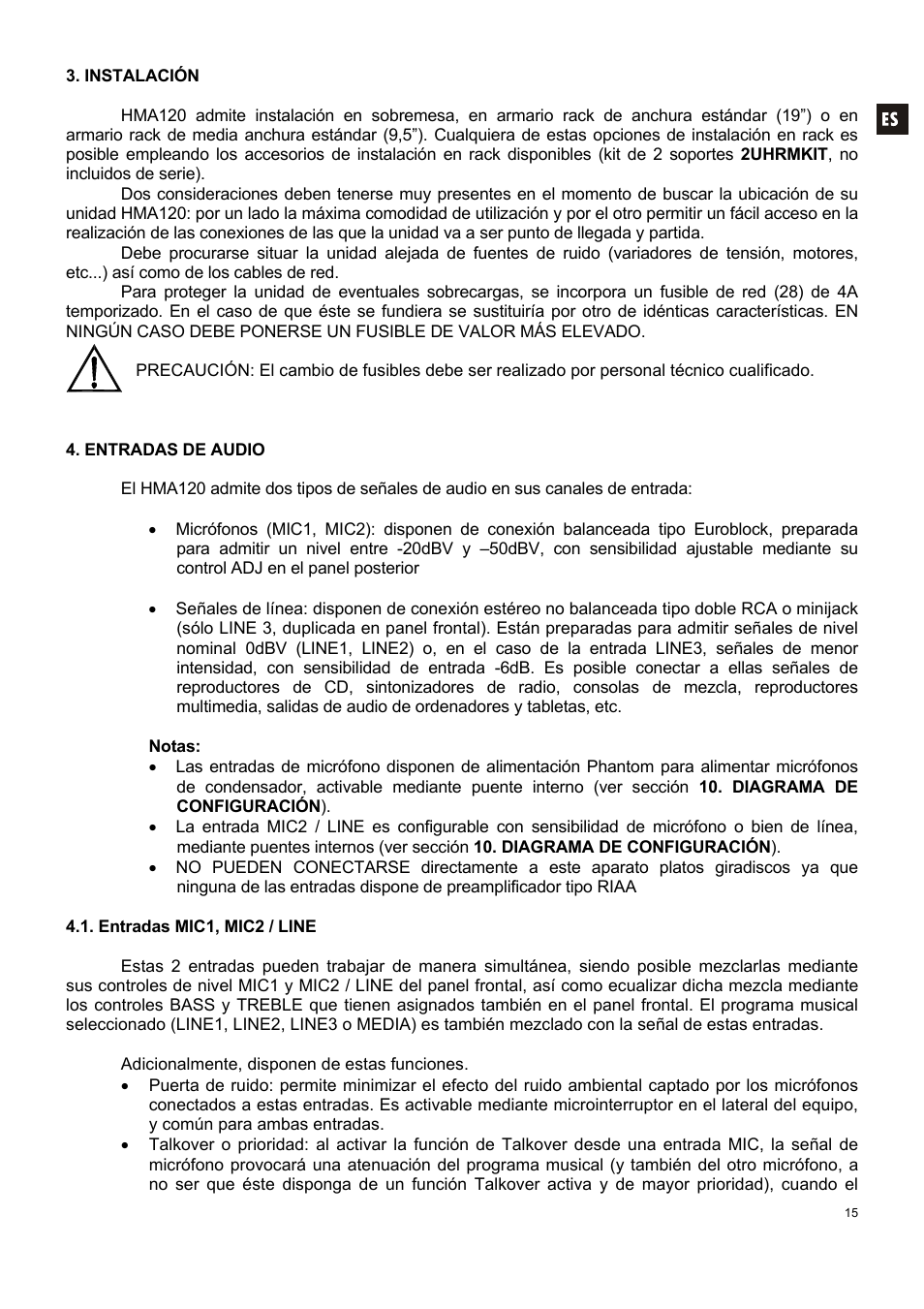 Ecler HMA120 User Manual | Page 15 / 46