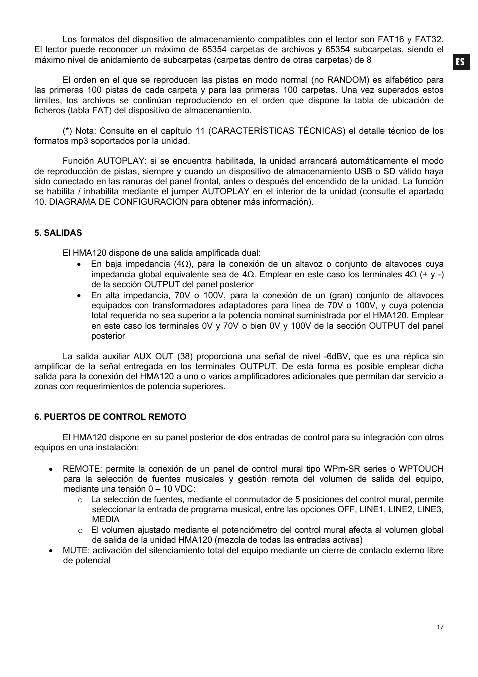 Ecler HMA120 User Manual | Page 17 / 46