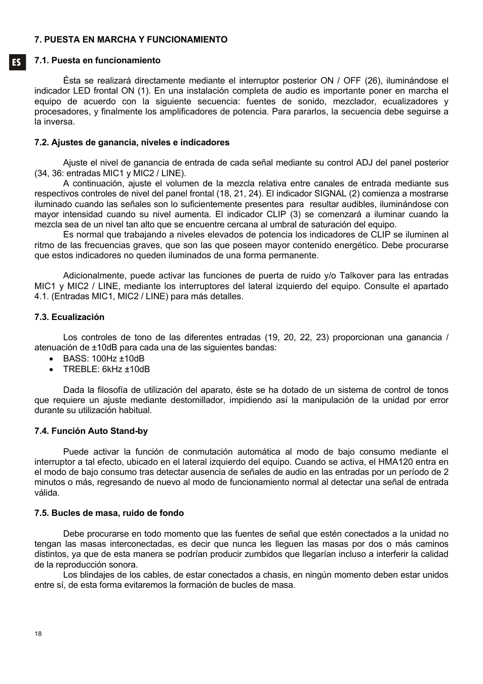 Ecler HMA120 User Manual | Page 18 / 46