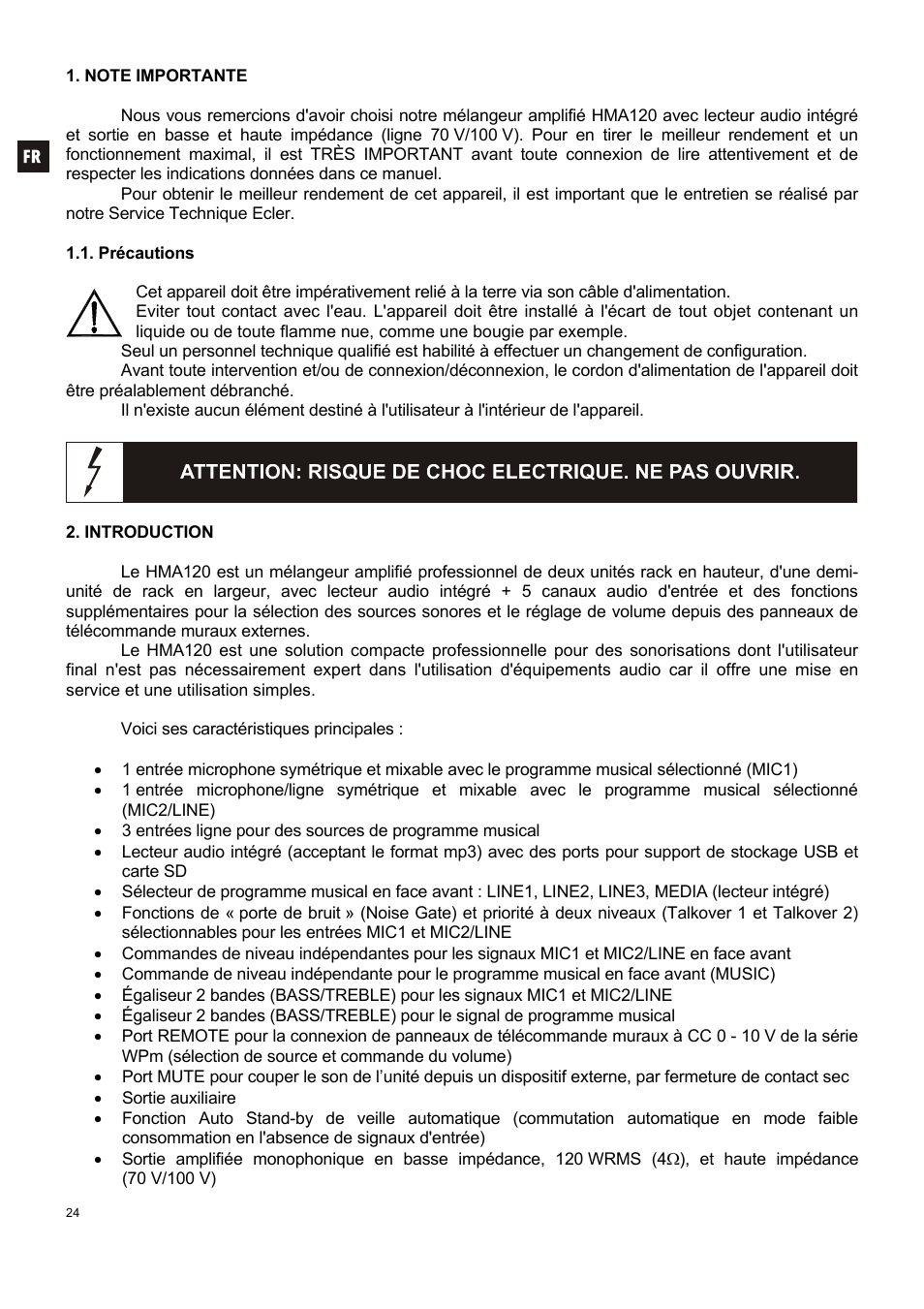 Ecler HMA120 User Manual | Page 24 / 46