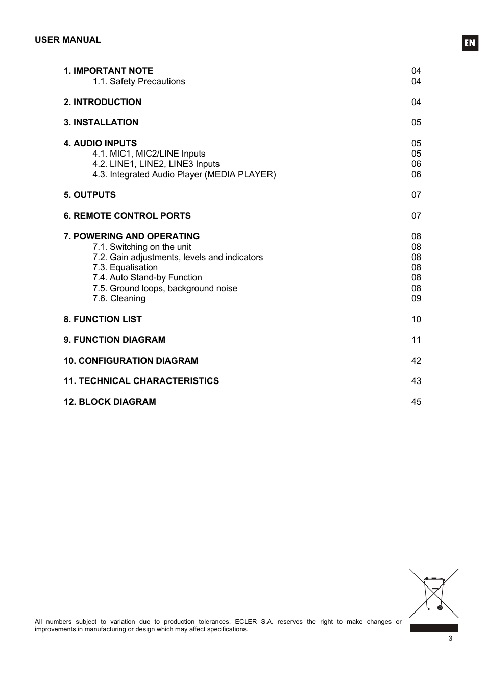 Ecler HMA120 User Manual | Page 3 / 46