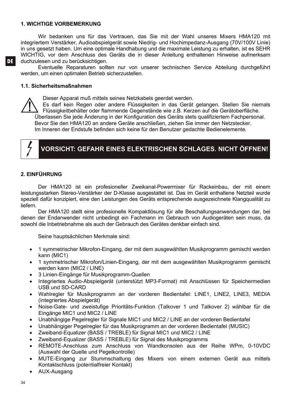 Ecler HMA120 User Manual | Page 34 / 46