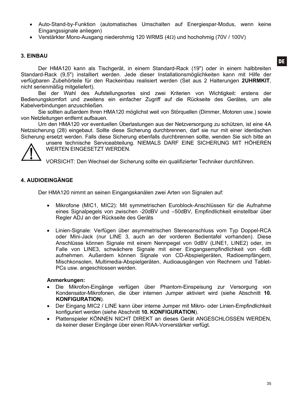 Ecler HMA120 User Manual | Page 35 / 46