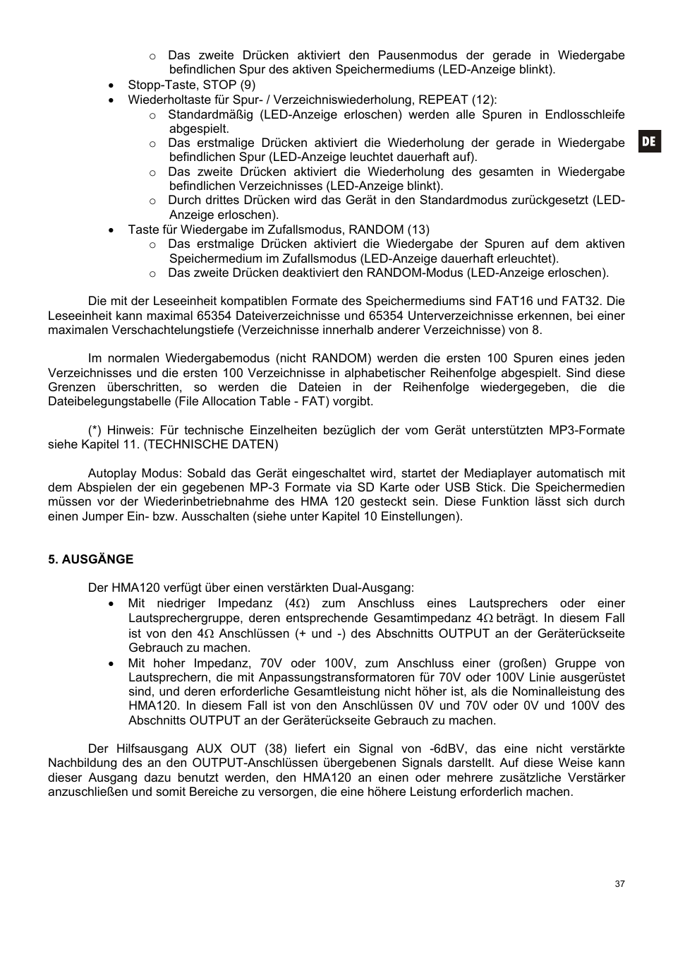 Ecler HMA120 User Manual | Page 37 / 46