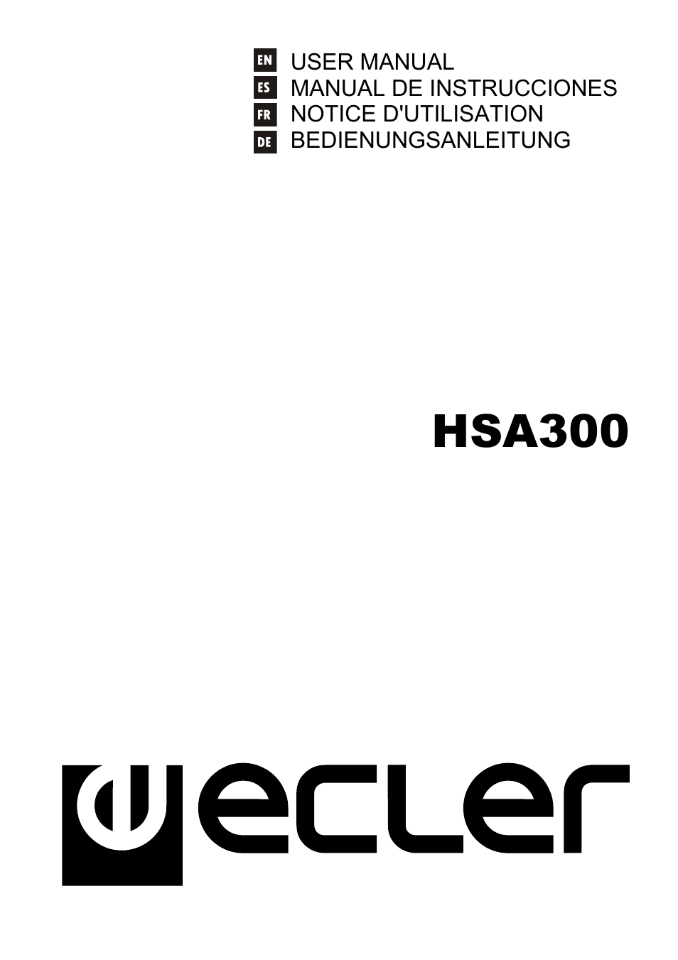 Ecler HSA300 User Manual | 24 pages