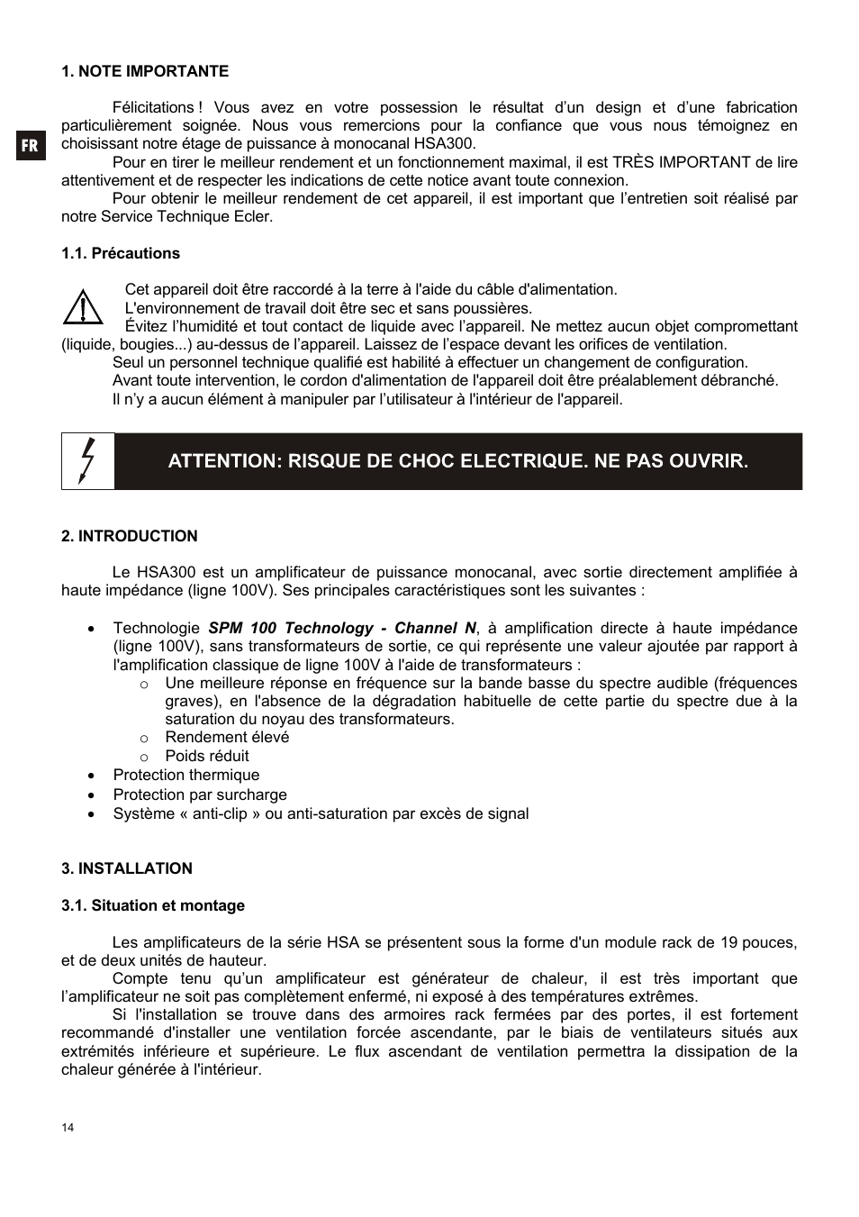 Ecler HSA300 User Manual | Page 14 / 24