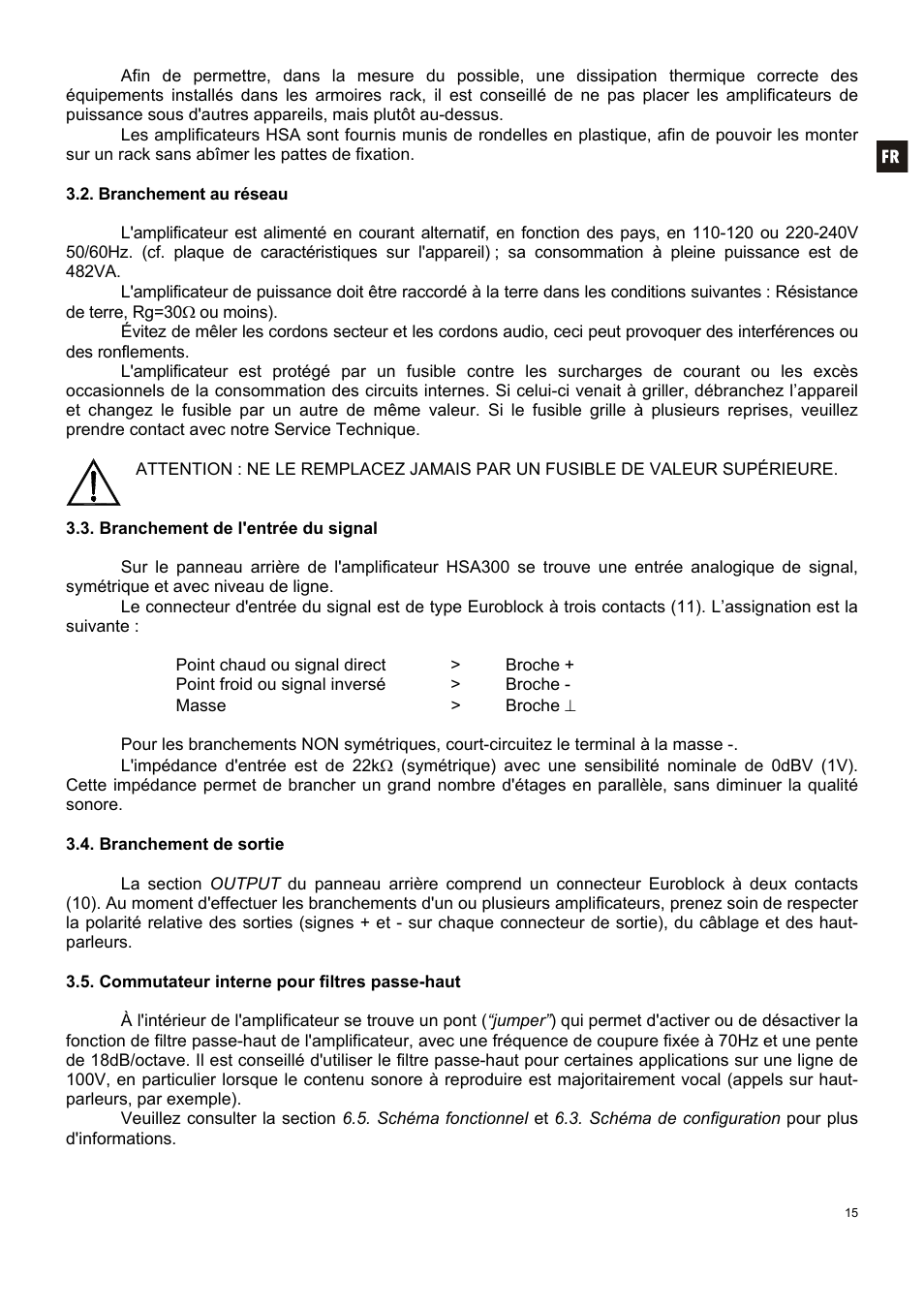 Ecler HSA300 User Manual | Page 15 / 24