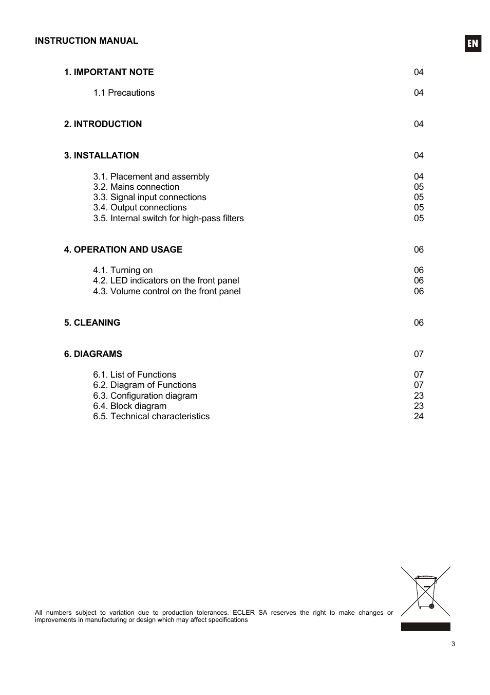 Ecler HSA300 User Manual | Page 3 / 24