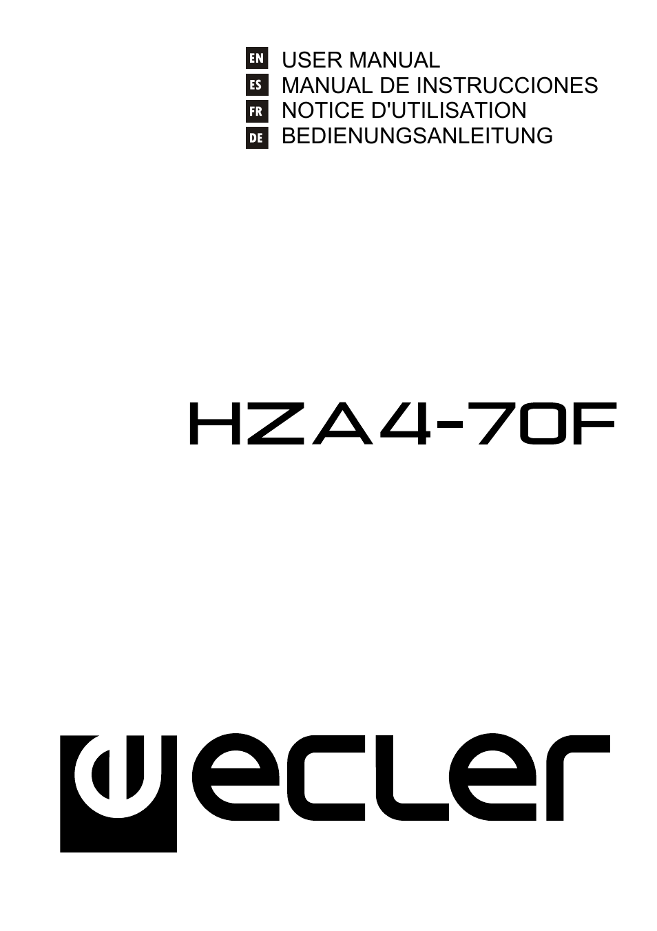 Ecler HZA4-70F User Manual | 36 pages