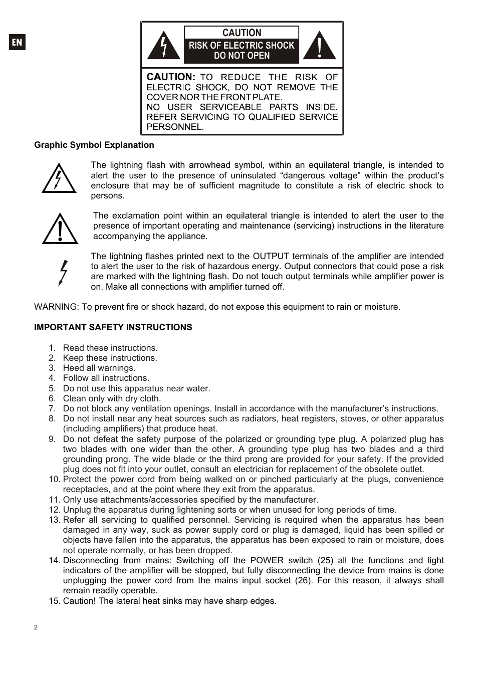 Ecler HZA4-70F User Manual | Page 2 / 36