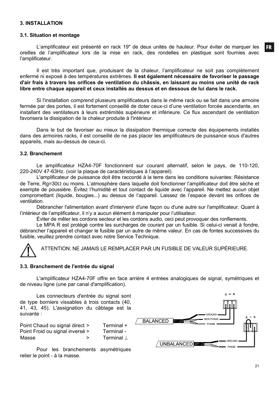 Ecler HZA4-70F User Manual | Page 21 / 36