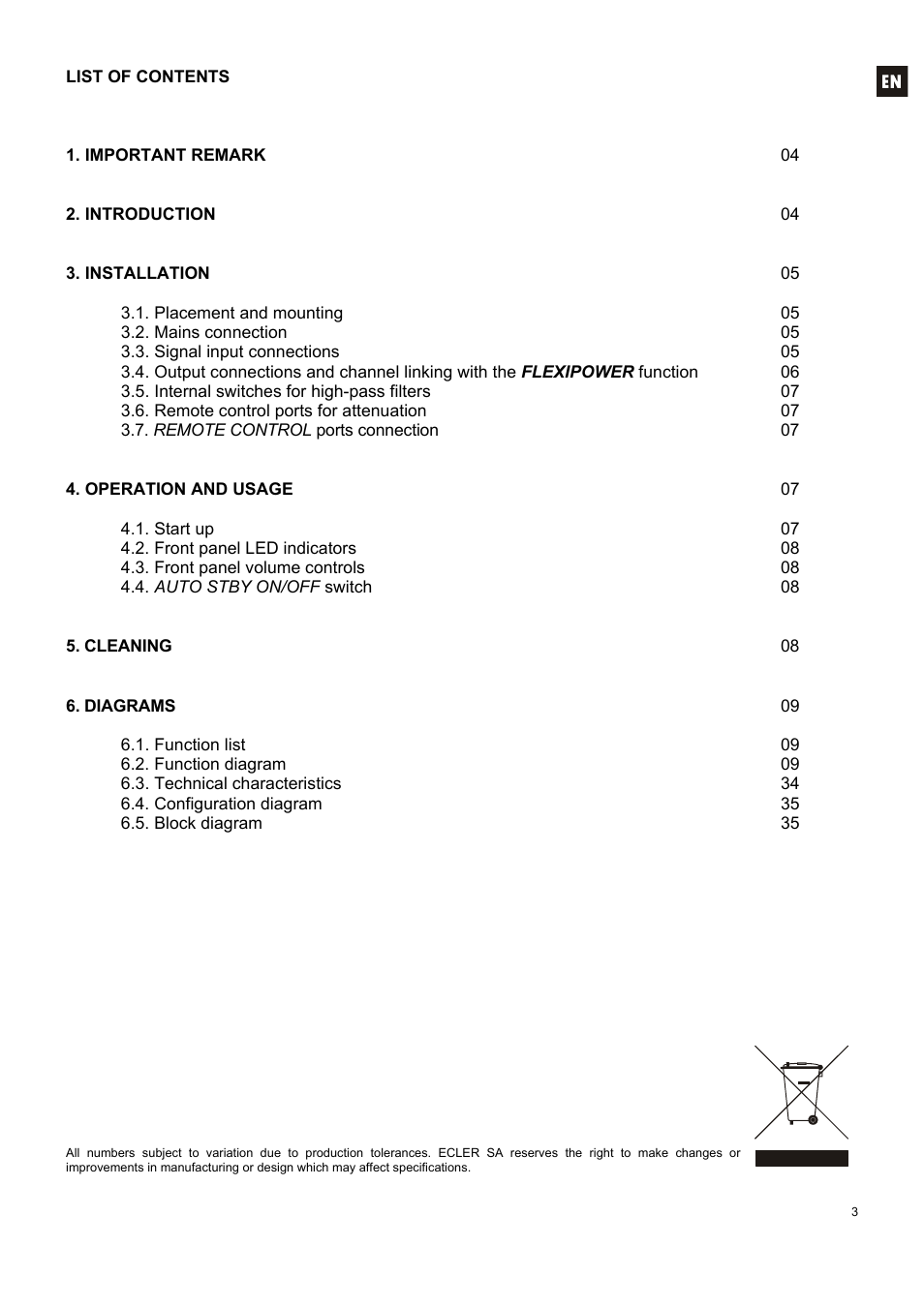 Ecler HZA4-70F User Manual | Page 3 / 36