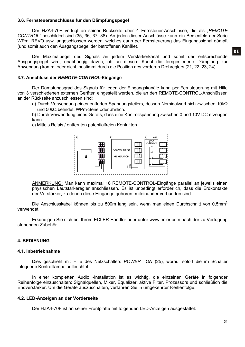 Ecler HZA4-70F User Manual | Page 31 / 36