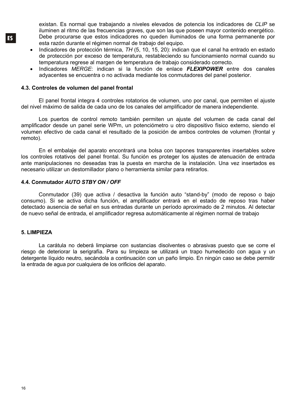 Ecler HZA4-120F User Manual | Page 16 / 36