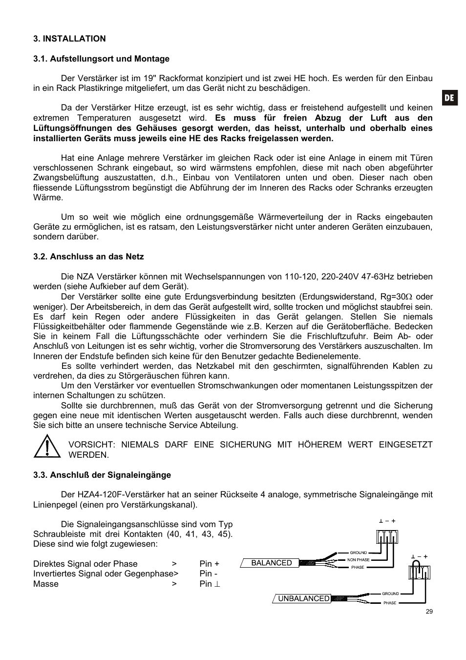 Ecler HZA4-120F User Manual | Page 29 / 36