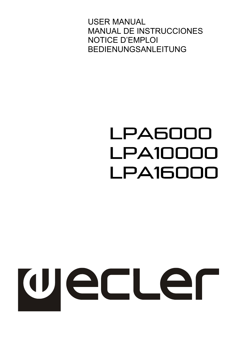 Ecler LPA SERIES User Manual | 28 pages