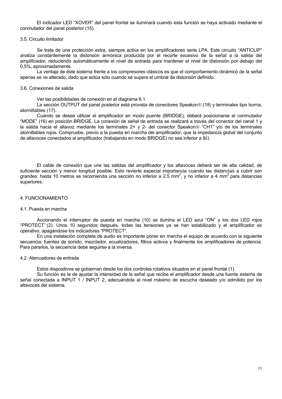 Ecler LPA SERIES User Manual | Page 11 / 28