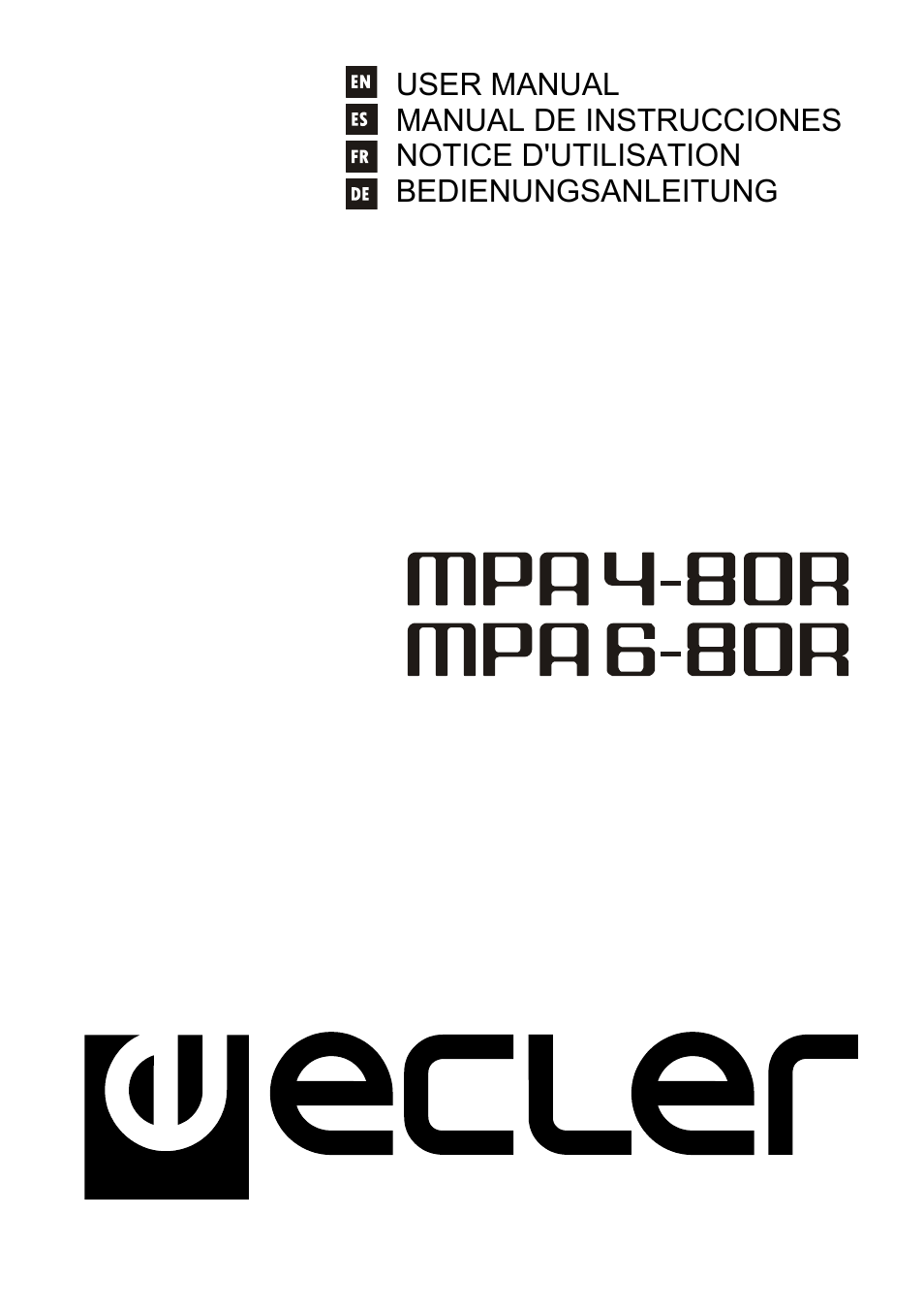 Ecler MPA 6-80R User Manual | 60 pages