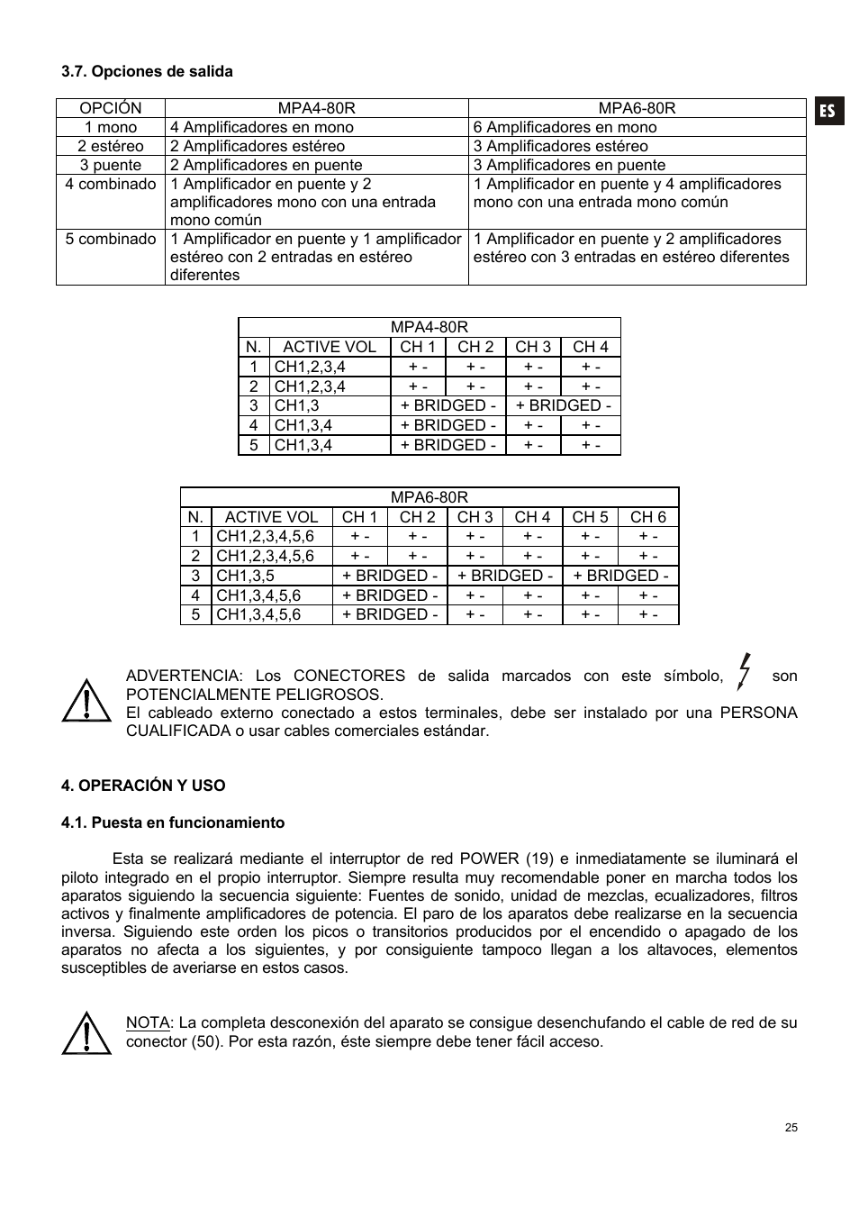 Ecler MPA 6-80R User Manual | Page 25 / 60