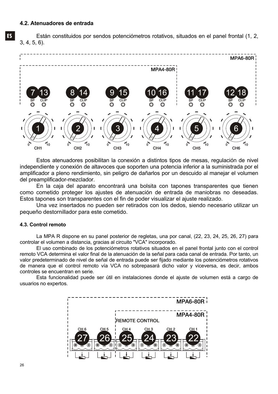 Ecler MPA 6-80R User Manual | Page 26 / 60