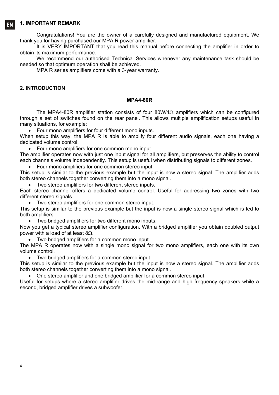 Ecler MPA 6-80R User Manual | Page 4 / 60