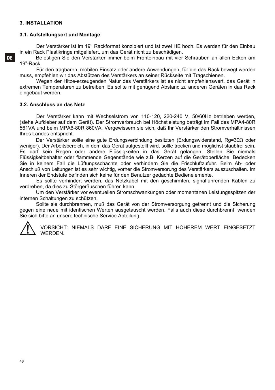 Ecler MPA 6-80R User Manual | Page 48 / 60